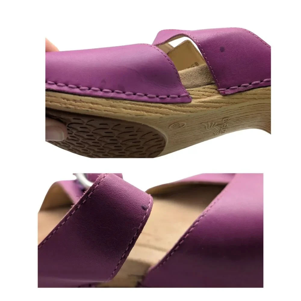 Dansko Purple Leather Clog Sandals - Picture 8 of 9